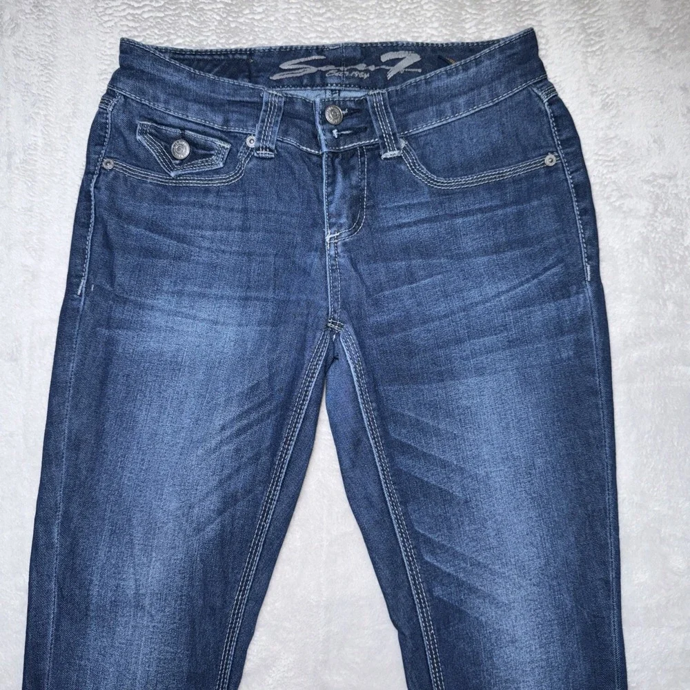 Seven7 'Legging' Jeans Size 4 Womens Blue Stretch Denim Flap‎ Back Pockets Rayon